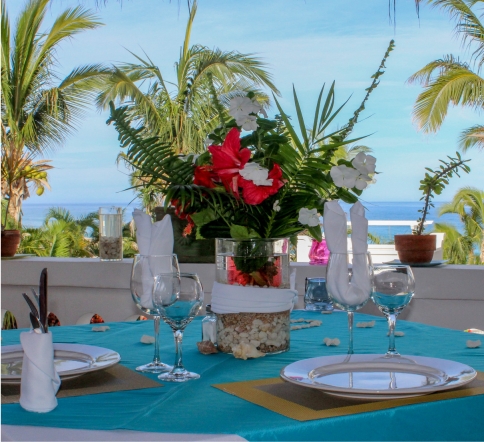 table set in hotel casa costa azul